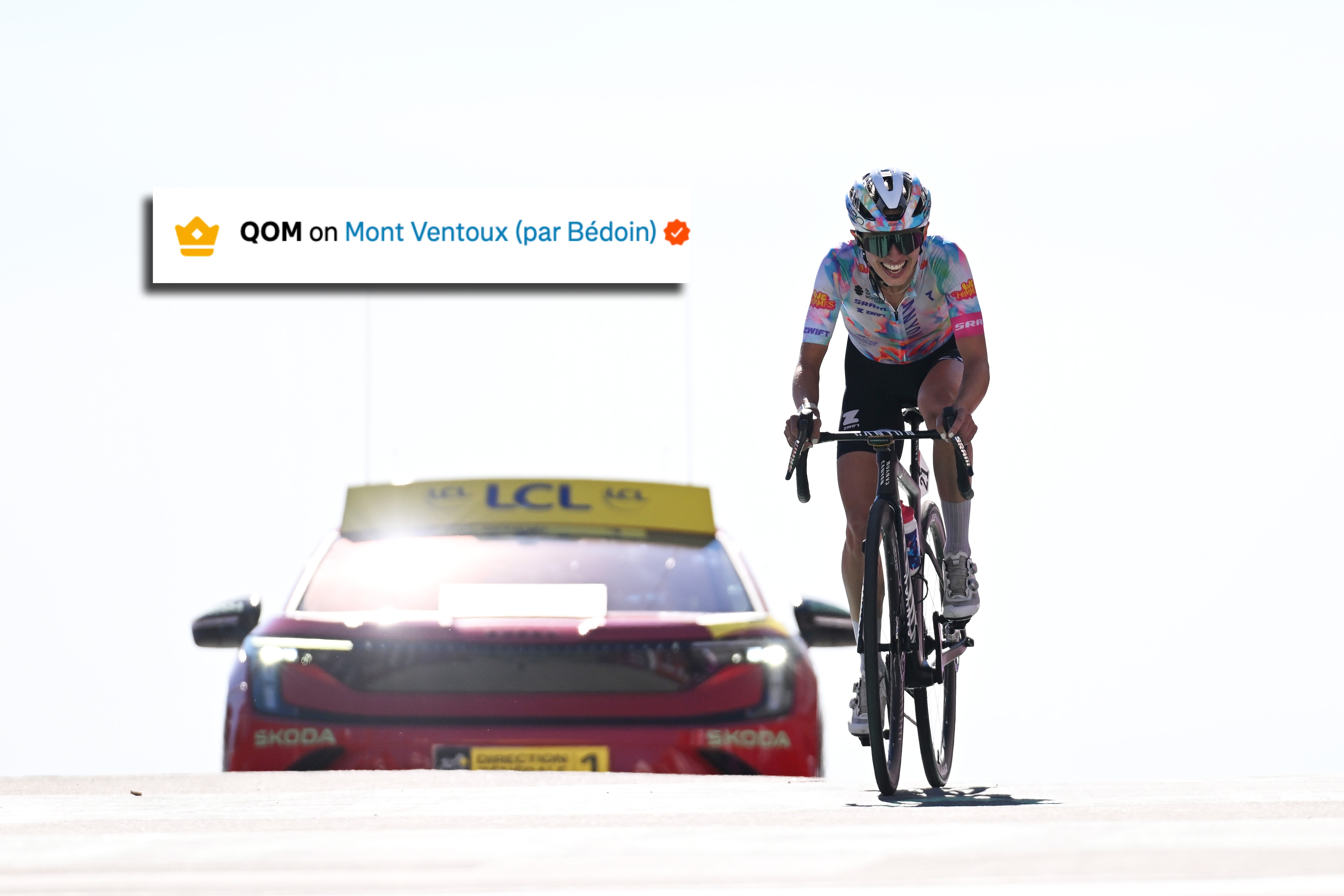 Kasia Niewiadoma with the Mont Ventoux QOM