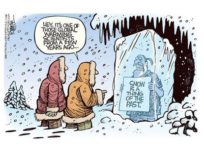 Editorial cartoon winter weather global warming