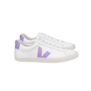 white classic trainers lilac V for Veja