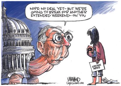 Political Cartoon U.S. Mitch McConnell coronavirus relief bill