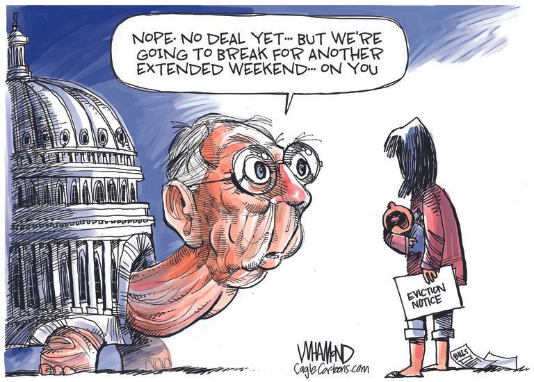 Political Cartoon U.S. Mitch McConnell coronavirus relief bill