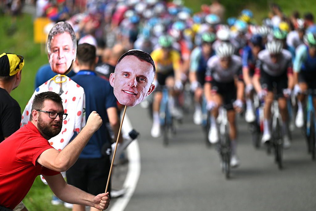 BUKOWINA TATRZANSKA, POLAND - AUGUST 09: Fans of Rafal Majka of Poland and UAE Team Emirates - XRG during the 82nd Tour de Pologne 2025, Stage 6 a 147.5km stage from Bukowina Resort to Bukowina Tatrzanska 943m / #UCIWT / on August 09, 2025 in Bukowina Tatrzanska, Poland. (Photo by Luc Claessen/Getty Images)