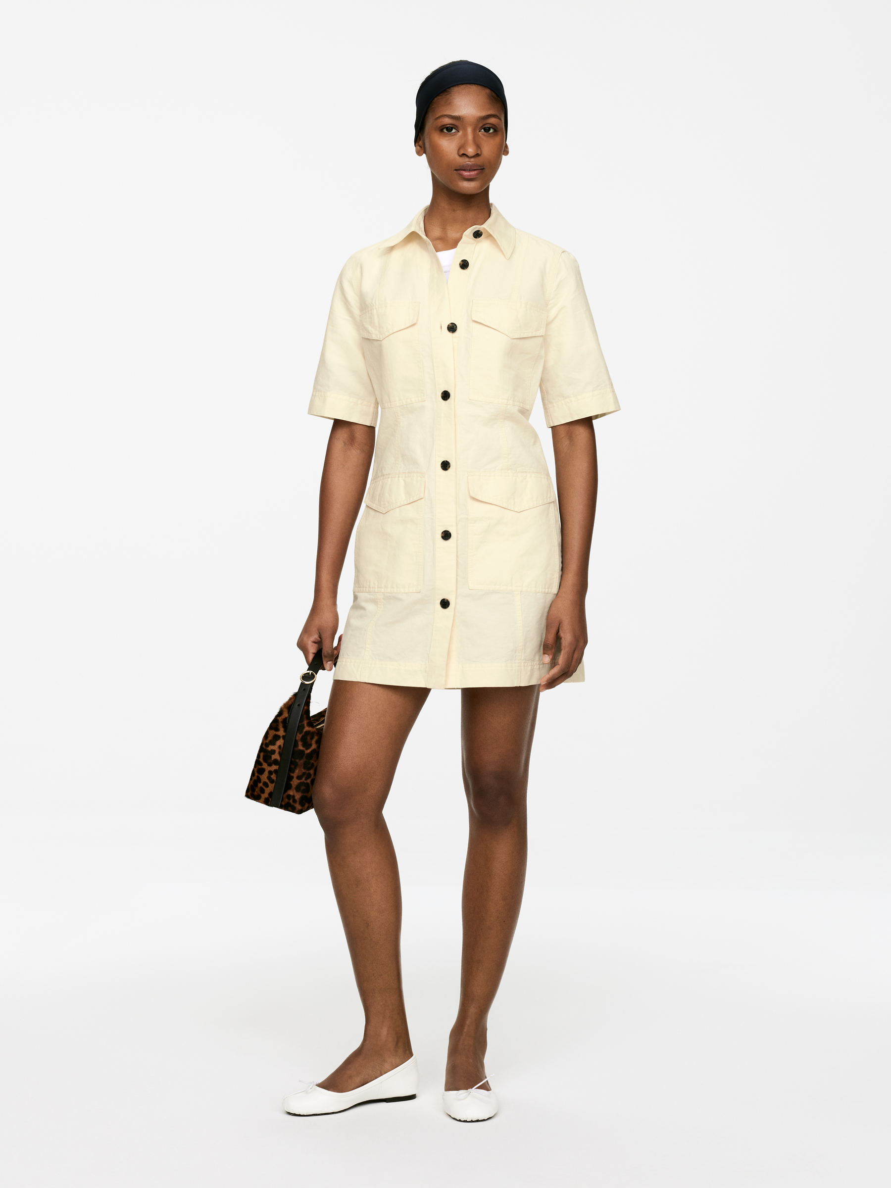Linen-Cotton Dress 
 Cream Yellow 
 Women 
 Arket Gb