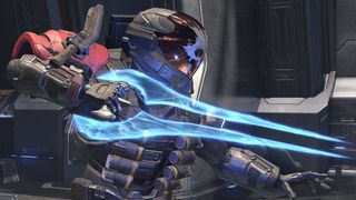 Halo Infinite Spartan holding an Energy Sword