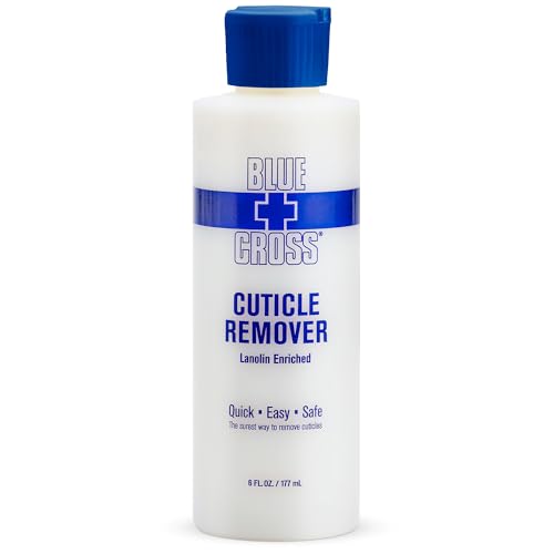 Blue Cross Cuticle Remover Liquid, Cuticle Softener for Nails, Professional Nail Care With Lanolin for Brittle Hang Nails, Hydrating, Moisturizing, Dry Cuticles, Made in Usa, 6oz