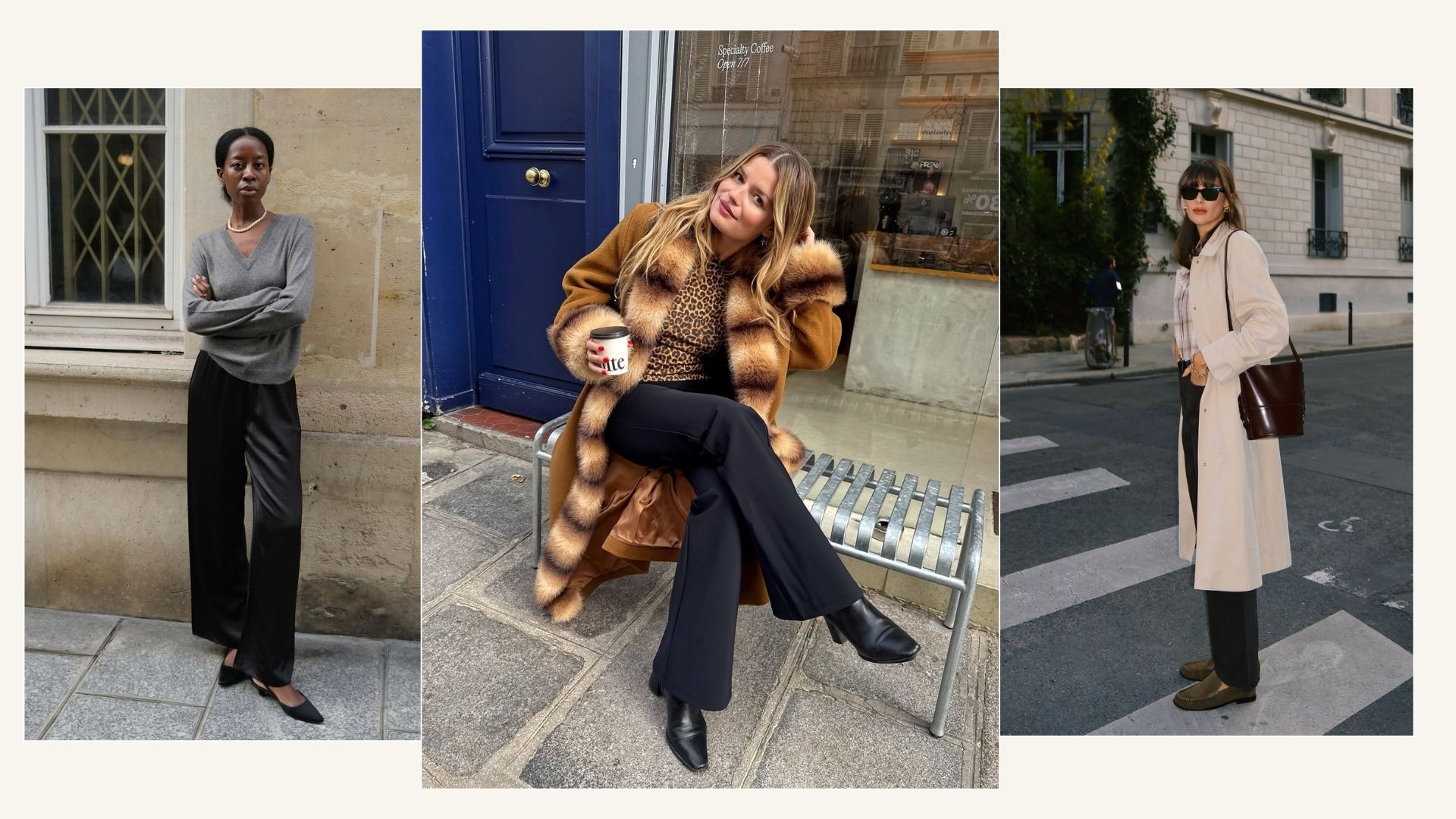 Influencers wearing black trousers