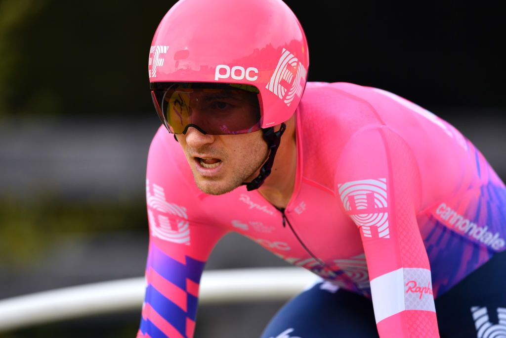 LA PLANCHE FRANCE SEPTEMBER 19 Arrival Tejay Van Garderen of The United States and Team EF Pro Cycling during the 107th Tour de France 2020 Stage 20 a 362km Individual Time Trial stage from Lure to La Planche Des Belles Filles 1035m ITT TDF2020 LeTour on September 19 2020 in La Planche France Photo by Stuart FranklinGetty Images