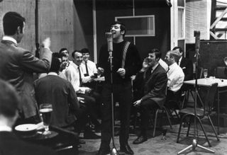 Terry Venables performs a solo during the recording of Tottenham's FA Cup final song in 1967.