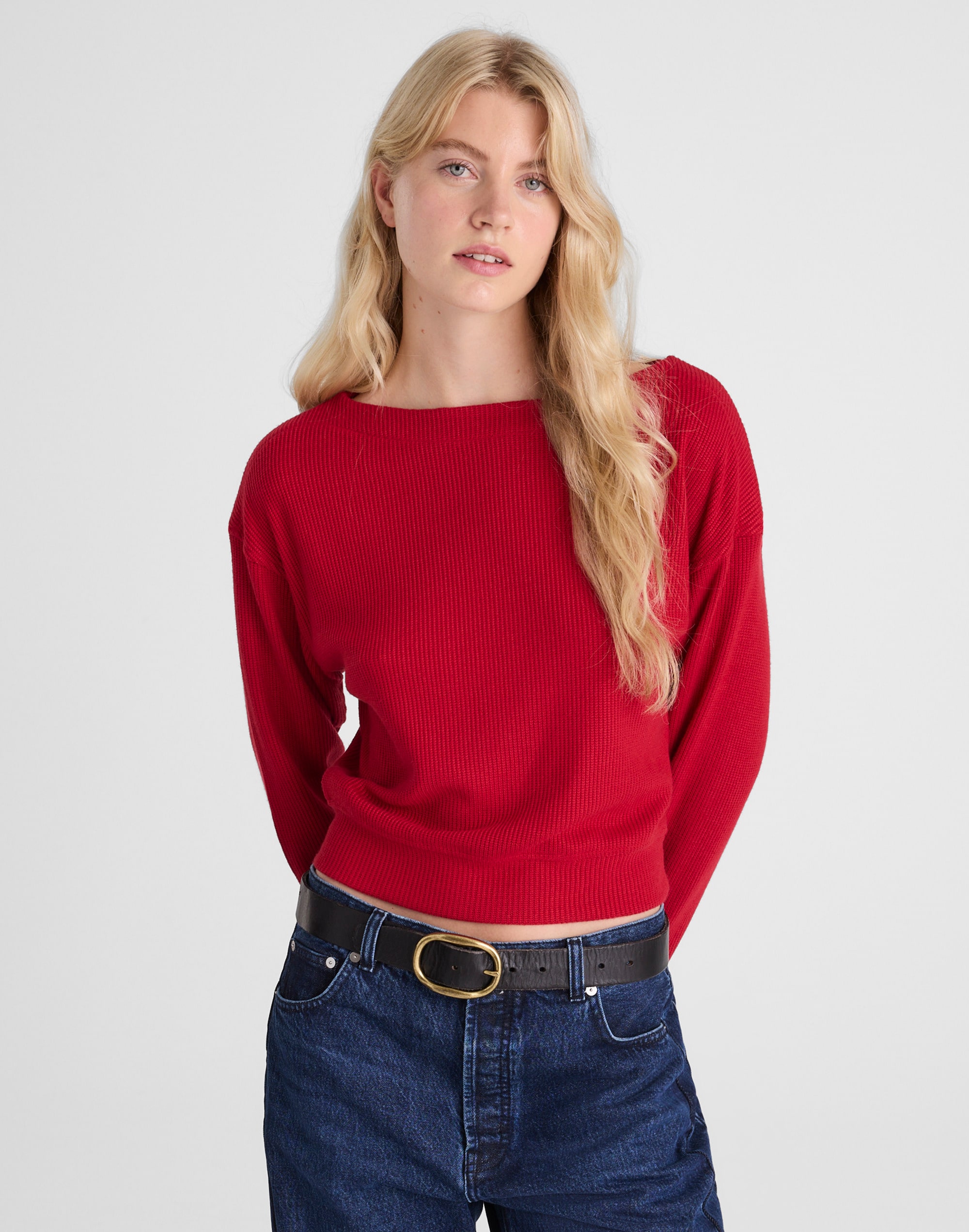 Boatneck Drop-Shoulder Sweater