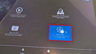 Upgrading Steam Deck SSD: Select Setup Utility.