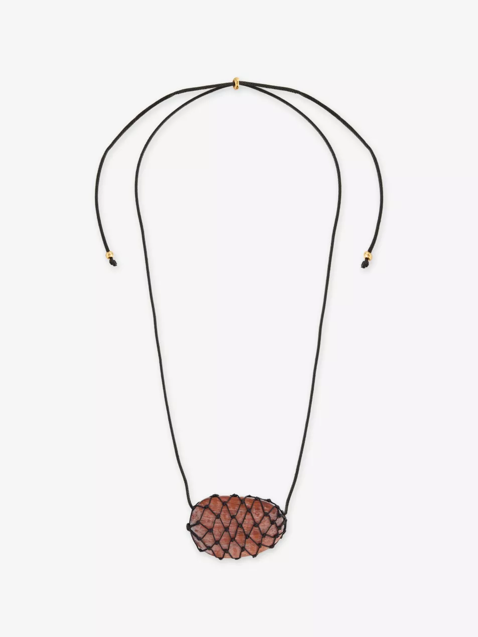 Julia Net Wood Pendant Necklace