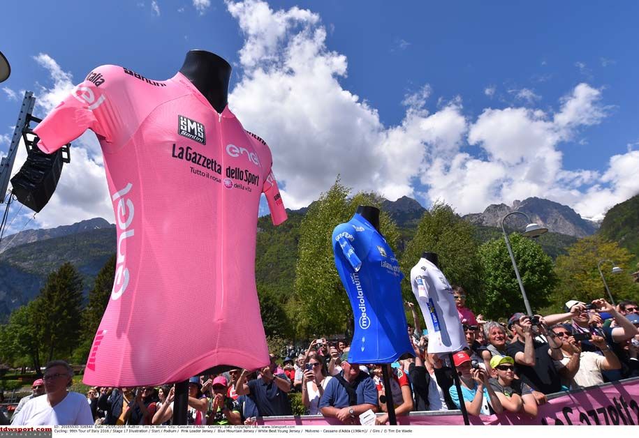 The jerseys on offer at the Giro d'Italia