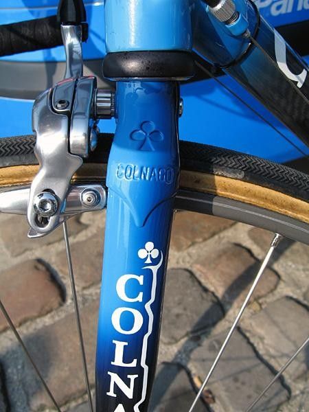 Steel fork on the Colnago of Alessandro Cortinovis (Milram).