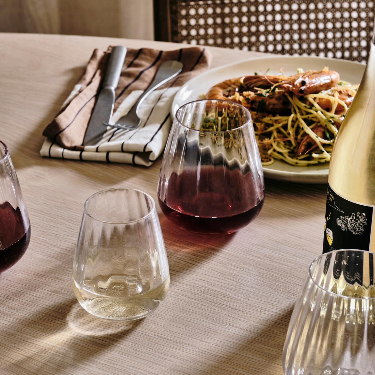 stemless wine glass