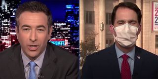 Scott Walker With A Mask On MSNBC