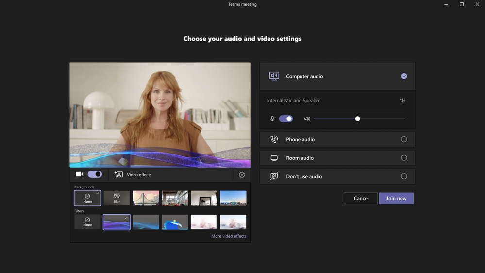 Microsoft Teams video filters