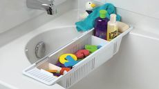 Over-tub bath toy organizer