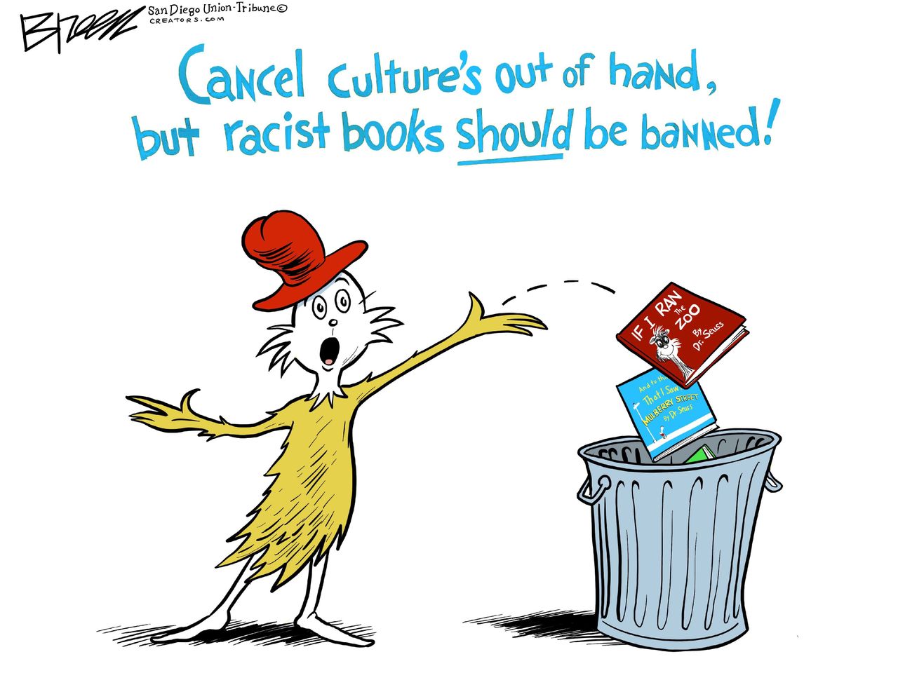 Editorial Cartoon U.S. dr seuss cancel culture