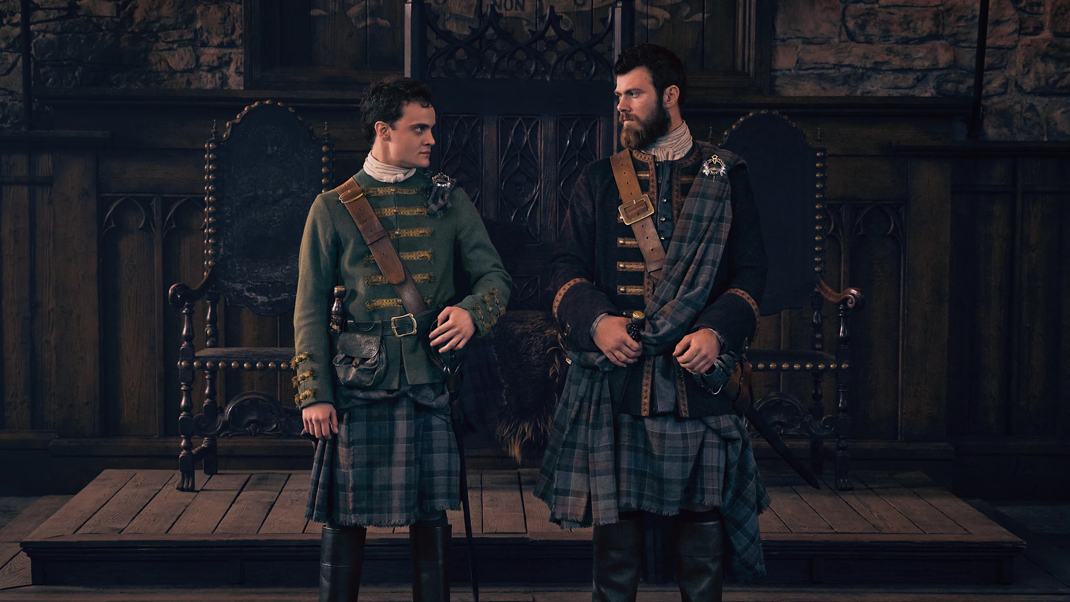 Seamus McLean Ross and Sam Retford as Colum and Dougal MacKenzie.