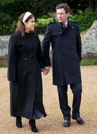 Princess Eugenie and Jack Brooksbank attend the Christmas Day service at St Mary Magdalene Church on December 25, 2023 in Sandringham, Norfolk