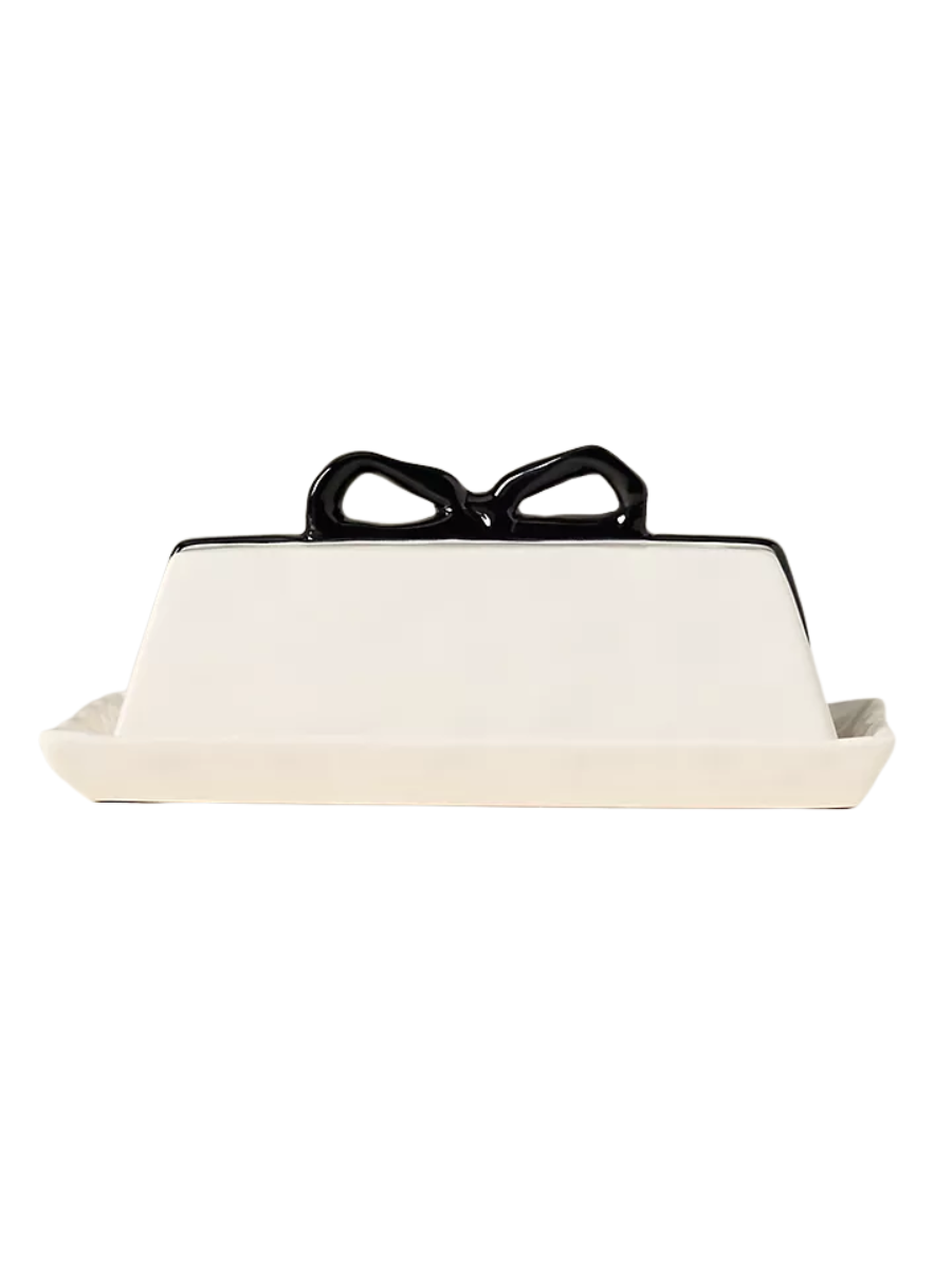 Bow Ceramic Stoneware Butter Dish