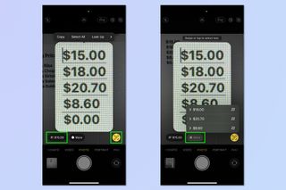 A screenshot showing how to convert currency on iPhone