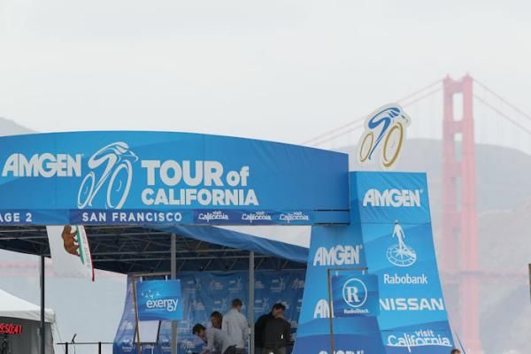 Stage two of the Amgen Tour of California started near the Golden Gate Bridge.