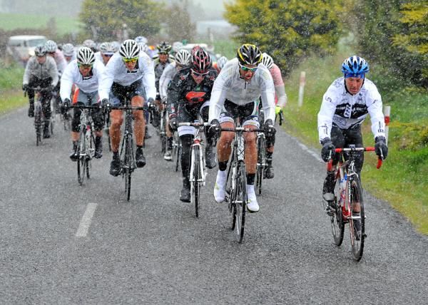 The peloton ride through a ten minute snow storm