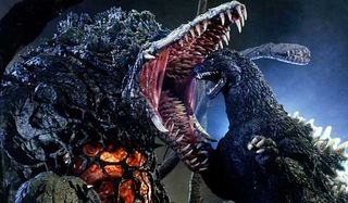 Godzilla vs. Biollante Godzilla faces down Biollante's gaping maw