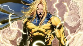 A screenshot of a powered up Sentry in one of Marvel's many comics