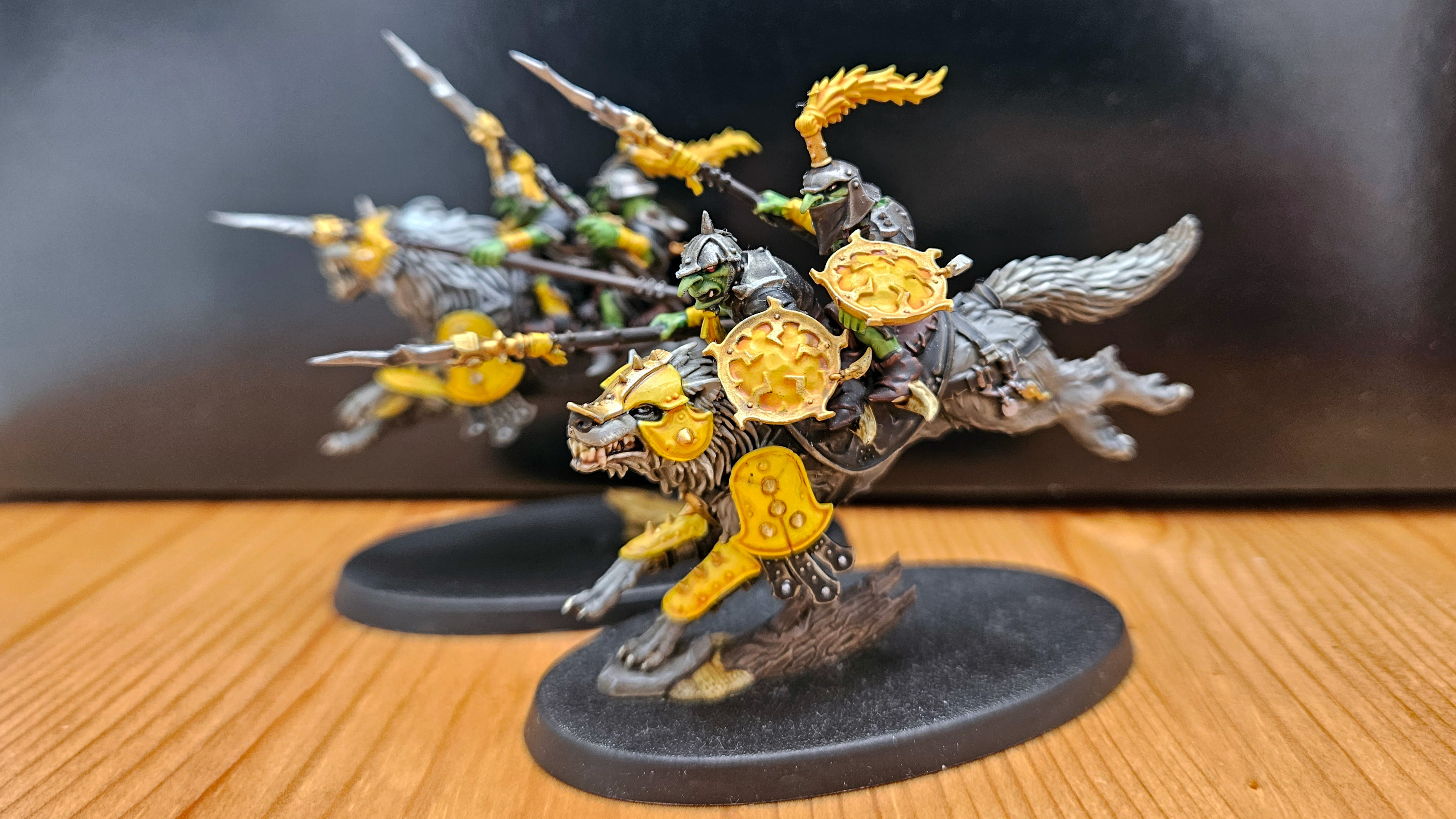 Two Snarlpack models painted by Will Salmon.