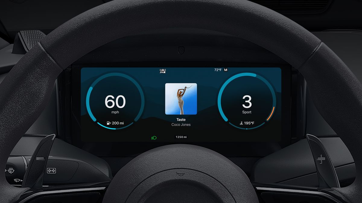 A car interior showing Apple CarPlay Ultra
