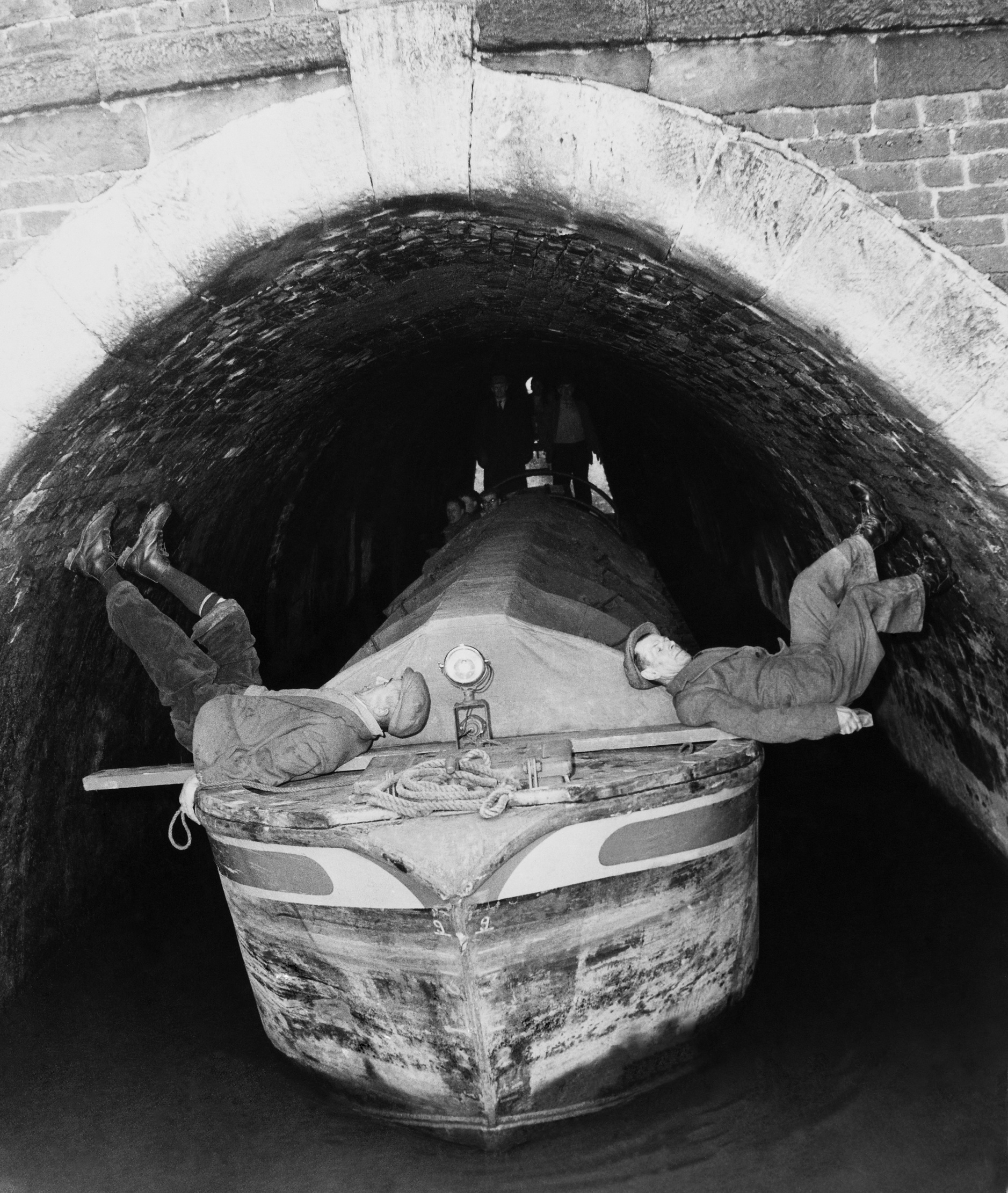 Strange Boat Under The Barnton Tunnel On The Trent And Mersey Canal At Cheshire In England During Sixties