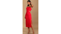 Lulu's Only the Good Times Red Sleeveless Cutout Midi Dress
RRP: $70
Lulu's exclusive midi party dress sports stretchy crepe knit fabric, a straight neckline and a princess-seamed bodice. The thigh-high side slit and side cutouts are simple, but manage to steal the show. Available in sizes XS to XL.