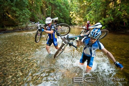 The best way to keep water out of your bottom bracket during a stream crossing.