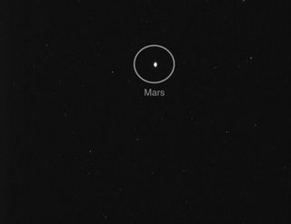 An image of Mars taken by the star tracker on the UAE's Hope mission, which will arrive at the Red Planet in February.