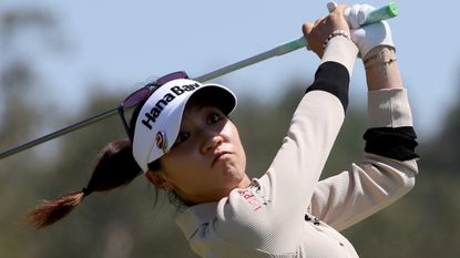 Lydia Ko hits a shot during the final round of the 2022 Palos Verdes Championship