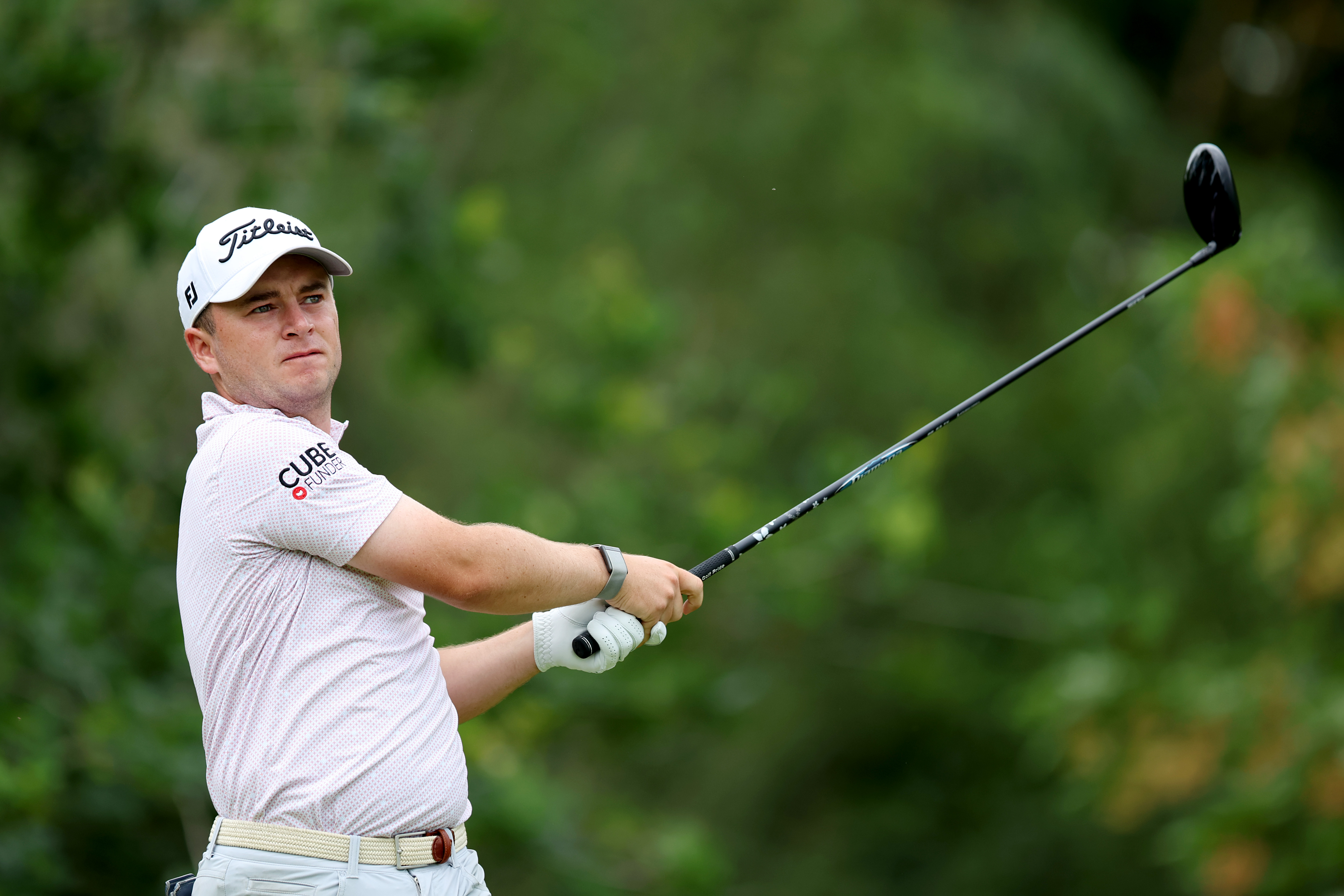 John Gough hits a driver off the tee