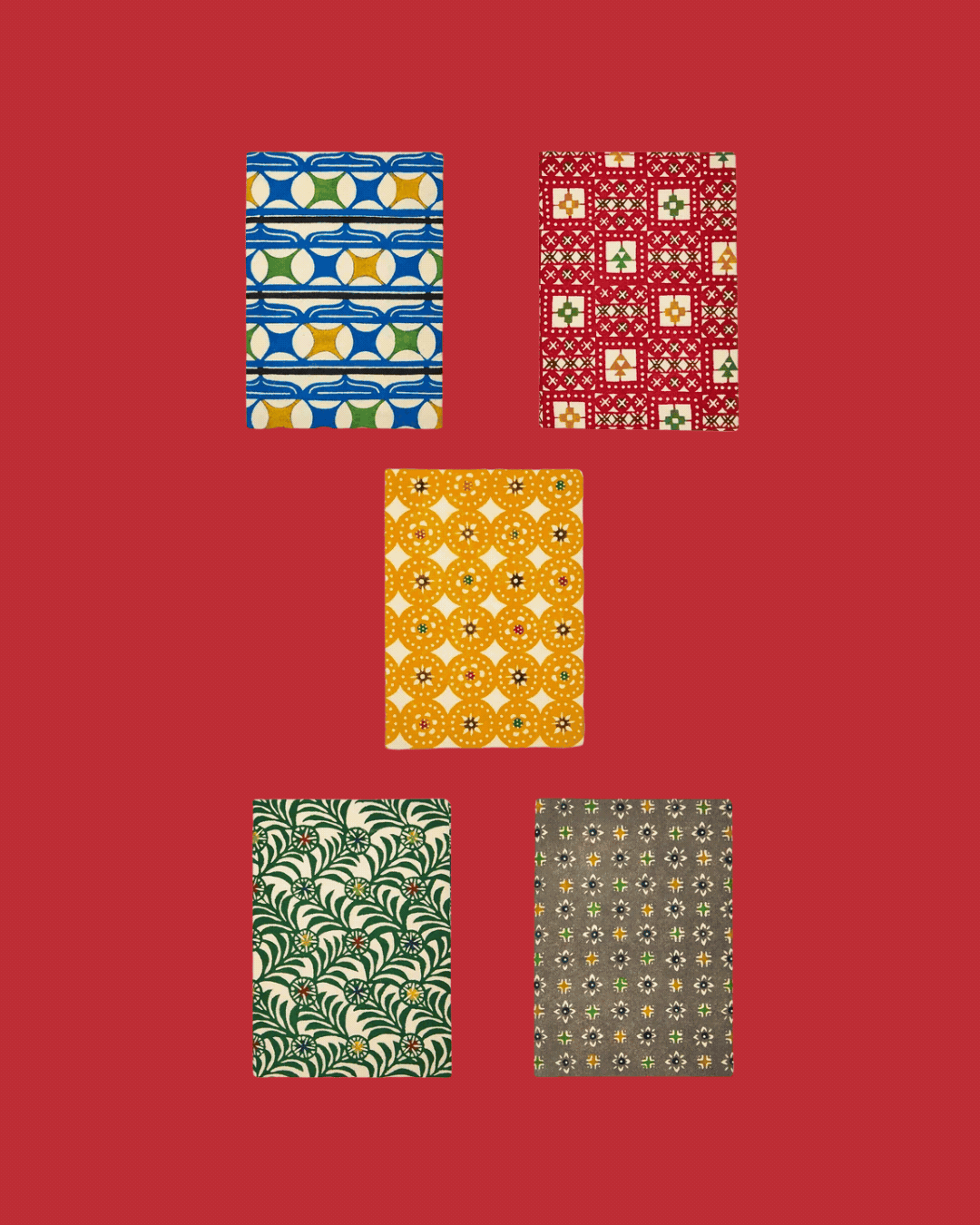 Set of 5 Washi A5 Notebooks.