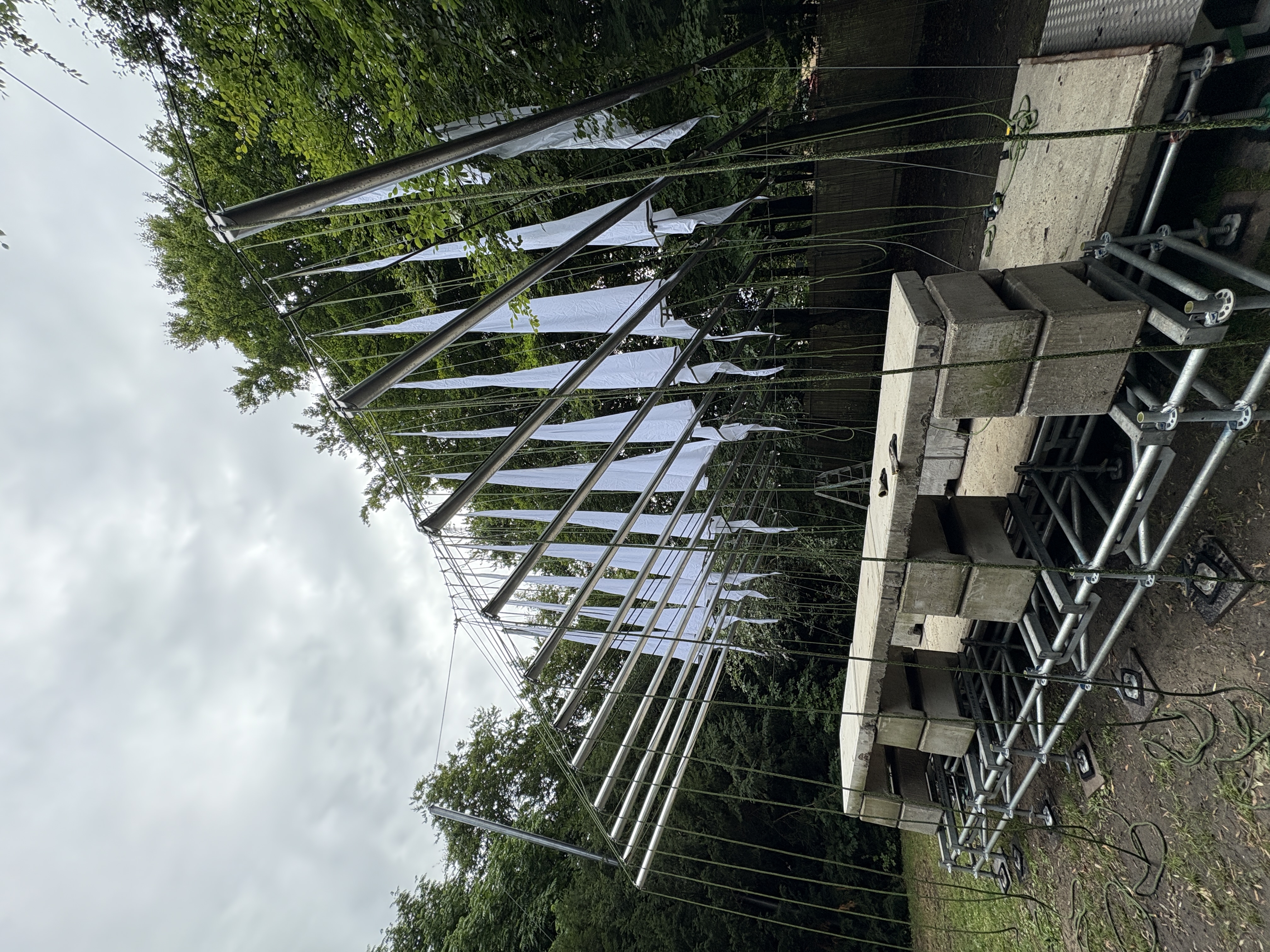 work in progress of white canopy stage