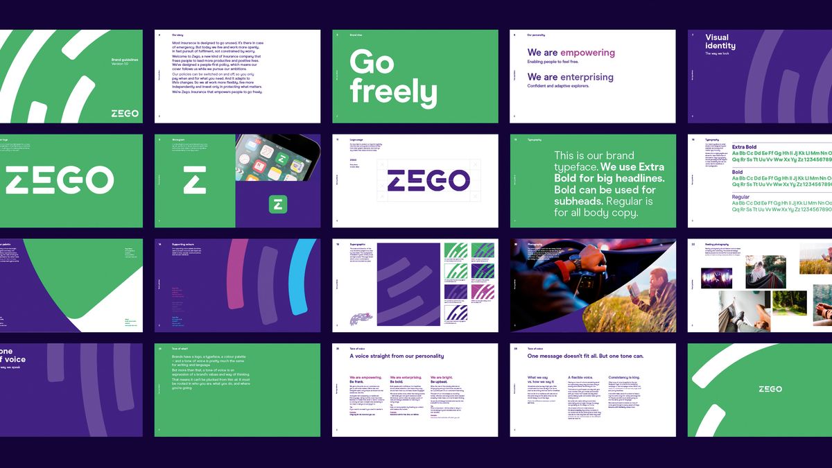 Examples of Zego typography