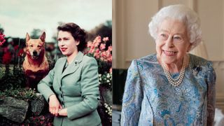 Queen Elizabeth in 1952 and 2022