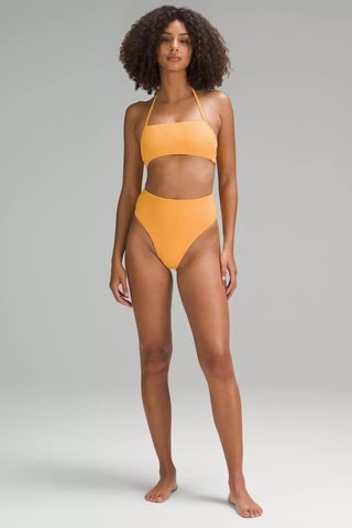 high waisted orange bikini