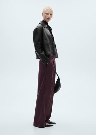 MANGO, Pinstripe pleated trousers