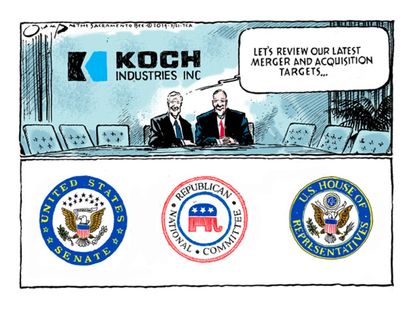 Political cartoon Koch Brothers Republican party
