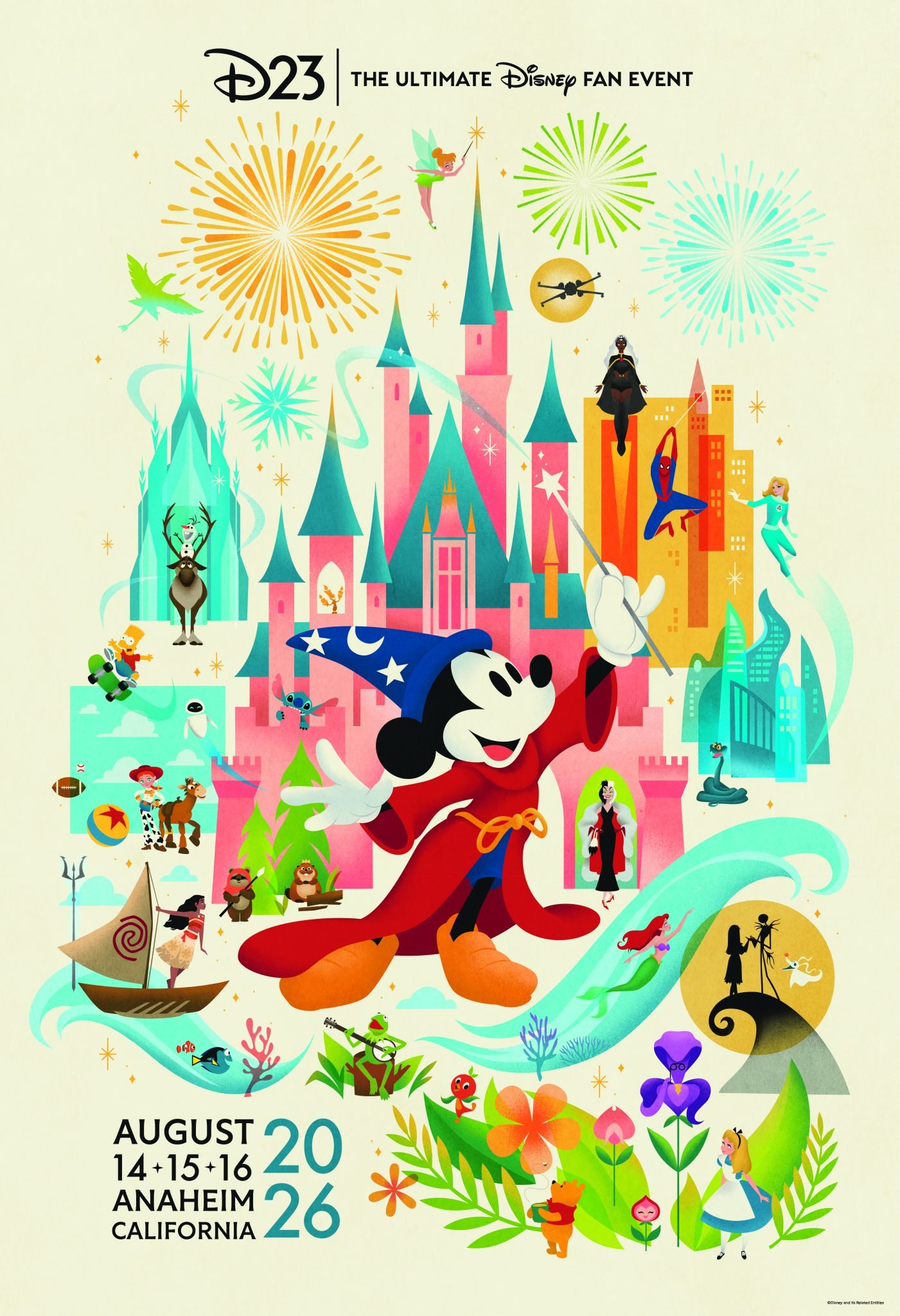Disney D23 poster art and D23 logo design