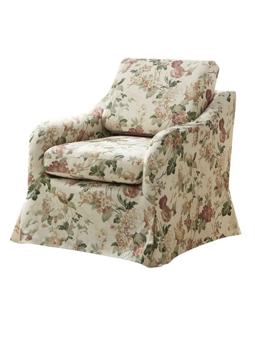Upholstered Slipcovered Swivel Armchair 