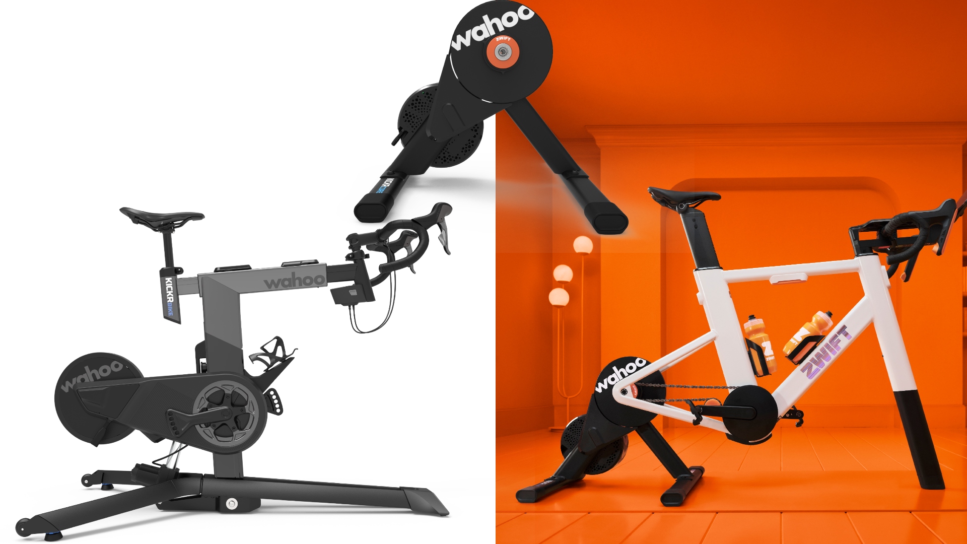 The Wahoo Kicker Bike Pro, Wahoo Kickr Core 2 and Zwift Ride Smart Bike 