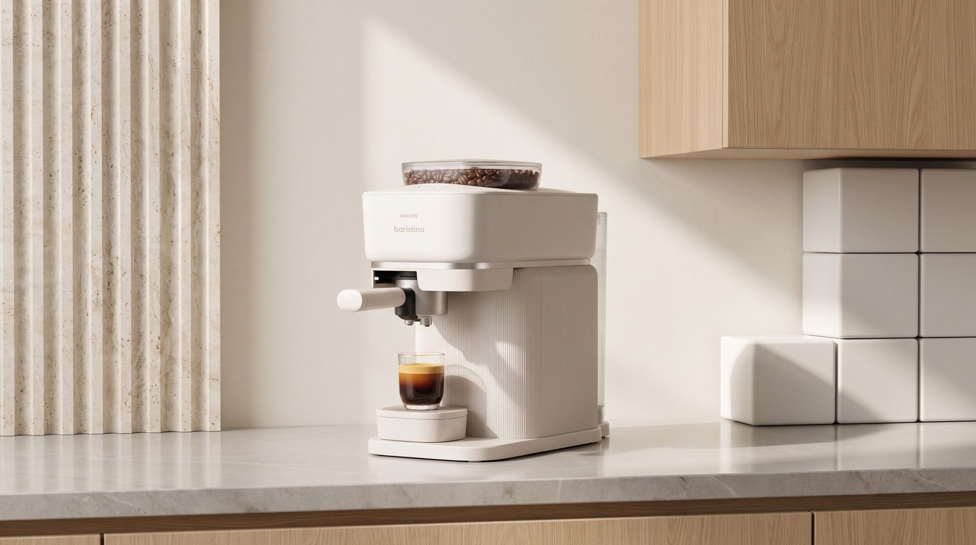 Philips Baristina on a kitchen counter.