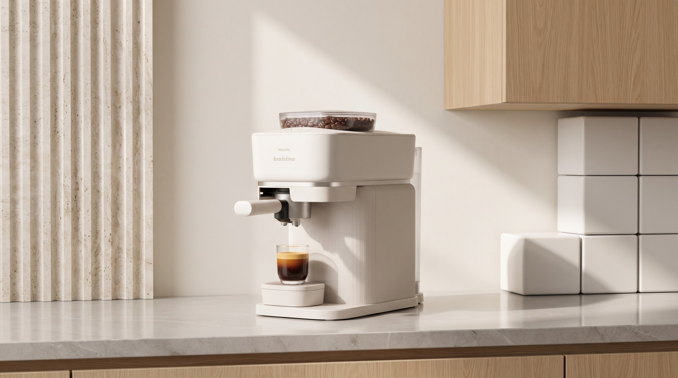 Philips Baristina on a kitchen counter.